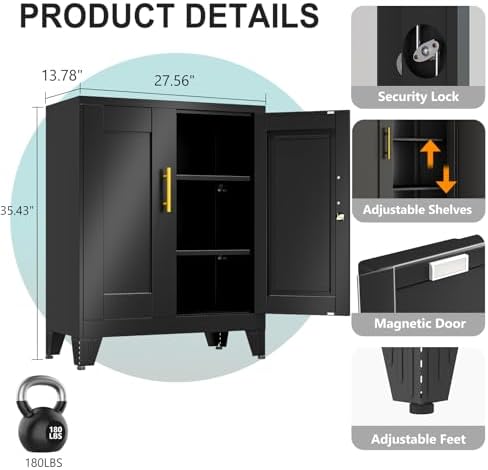pozdeg 35.43" Metal Storage Cabinet - Image 3