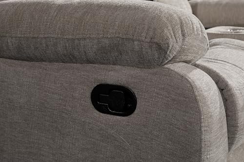 Betsy Furniture Soft Microfiber Reclining Sofa Set, Drop Down Table, Cupholder - Image 6