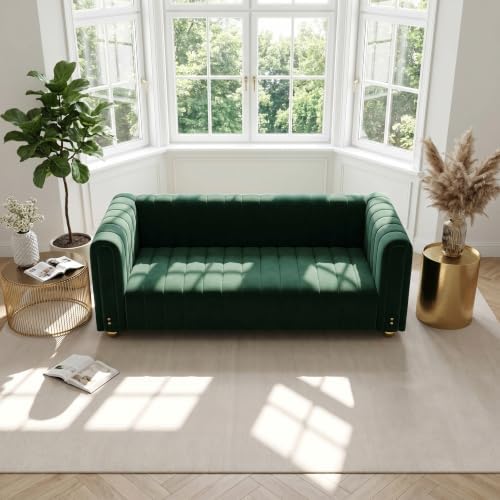 81" Velvet Sofa Mid Century Modern Couch - Image 4