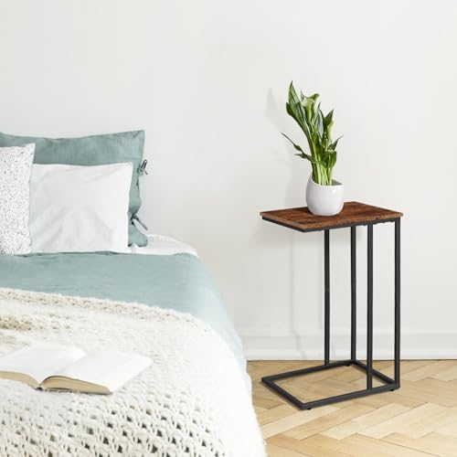C Shaped Side Table Set of 2, Skinny Sofa Table - Image 2
