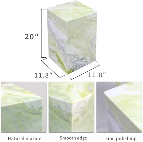 Green Marble Side Table Modern Square End Table - Image 2