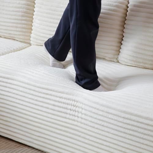 105-Inch L-Shaped Left Facing Corner Compressed Sofa Modular Sectional Boneless - Image 6