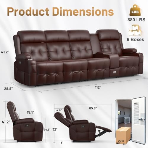 RV Loveseat Recliner Sofa, Home Theater Seating - Image 2