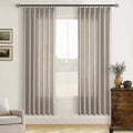 Burlywood Birch 72 Inch Pinch Pleated Linen Semi Sheer Curtains 2 Panels by TWODRAPES