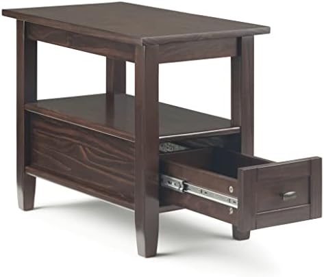 SIMPLIHOME Warm Shaker 14" Side Tables in Brunette Brown - Image 2