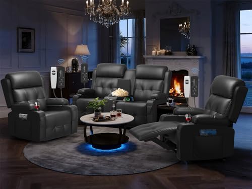 RV Loveseat Recliner Sofa Set, Home Theater Seating by TOMOSLTER