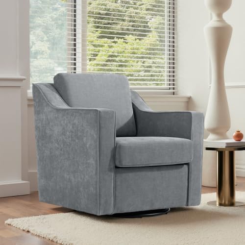Swivel Accent Chair, Chenille Upholstered Armchair - Image 4