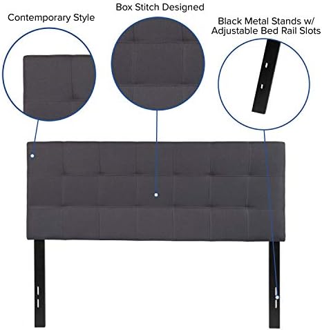 Flash Furniture Bedford Tufted Upholstered Full Size Headboard in Dark Gray - Image 5