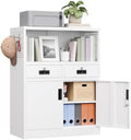 Yizosh Locking Cabinet with 2 Drawers, Metal Storage Cabinet with Locking Doors by Yizosh