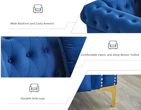 Hybition 3-Piece Living Room Sofa Set, Tufted Design - Image 5
