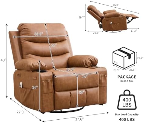 Garvee Oversized Swivel Recliner Chair - Image 2