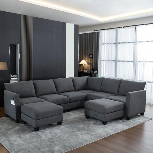 122.8" Large Sectional Couches for Living Room by ZXDesign