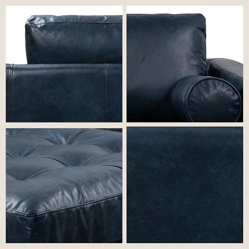 Poly & BARK Napa 104.5" Left-Facing Sectional Sofa – Midnight Blue Full-Grain - Image 6