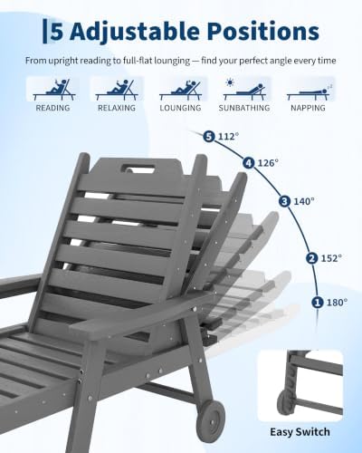2 Pack HDPE Lounge Chair Outdoor - Image 3