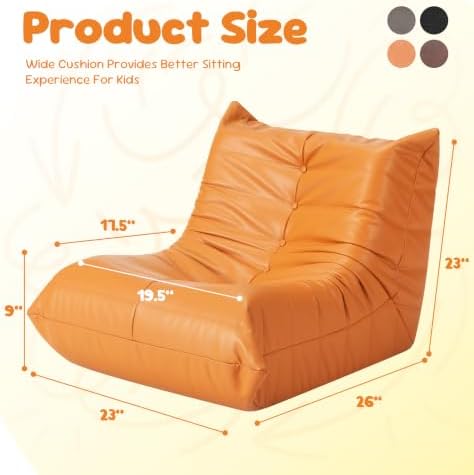Hobestluk Bean Bag Chair Leather Togo Sofa Memory Foam - Image 2