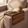 Sofa Arm Tray, Fits 6.5"+ Couch Armrest, Foldable Bamboo Large Storage Tray by Unknown