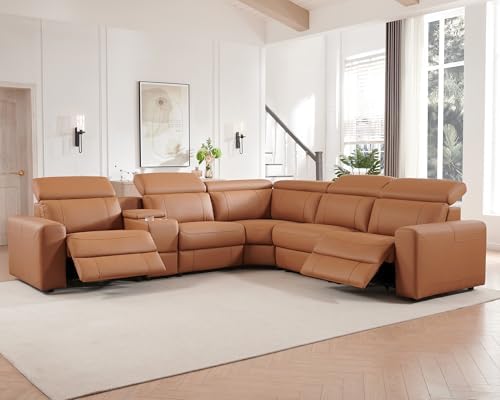 Power Reclining Sectional, Sectional Recliner, Leather Reclining Sectional by AMERLIFE