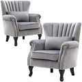 Velvet Accent Chairs Set of 2 by DMFurniture