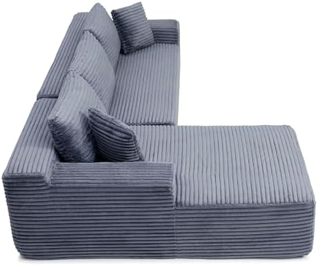 105-Inch L-Shaped Left Facing Corner Compressed Sofa Modular Sectional Boneless - Image 4