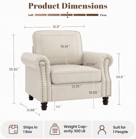Kingfun Faux Leather Accent Chair - Image 2