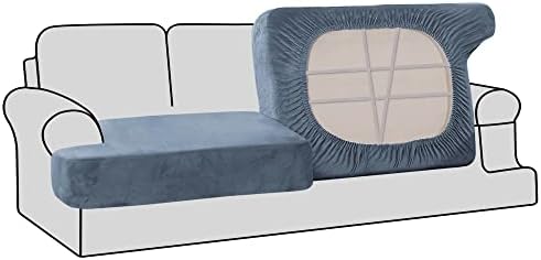 H.VERSAILTEX Stretch Velvet 2 Piece T Cushion Sofa Slipcovers by HVERSAILTEX