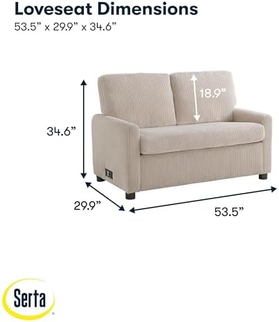 Serta® Darnold 53.5" Pull-Out Sleeper Loveseat, Twin Size, Dreamcoil® Comfort - Image 2