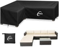 Kipiea L-Shape Patio Furniture Covers Waterproof, 500D Heavy Duty Outdoor by Kipiea