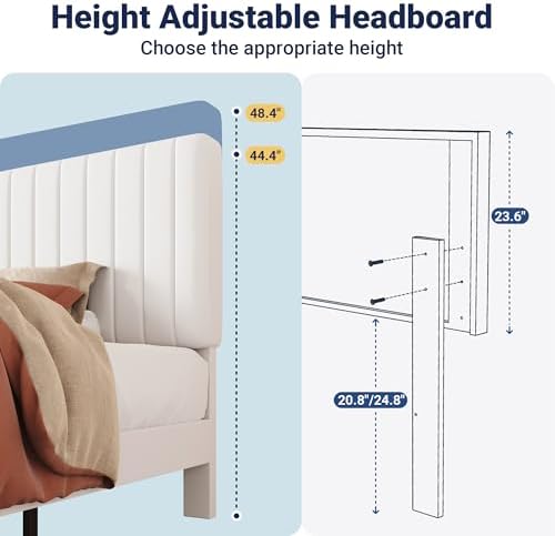Allewie Twin Bed Frame, Velvet Upholstered Platform Bed - Image 6