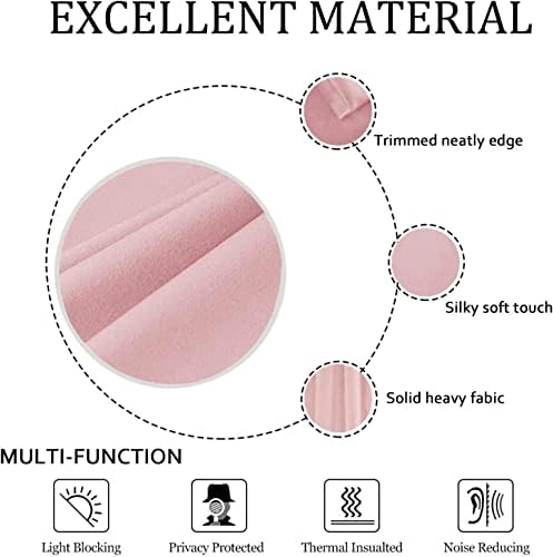 SMILETIME Pink Velvet Curtains 52"x120" Grommet 2 Panels - Image 4