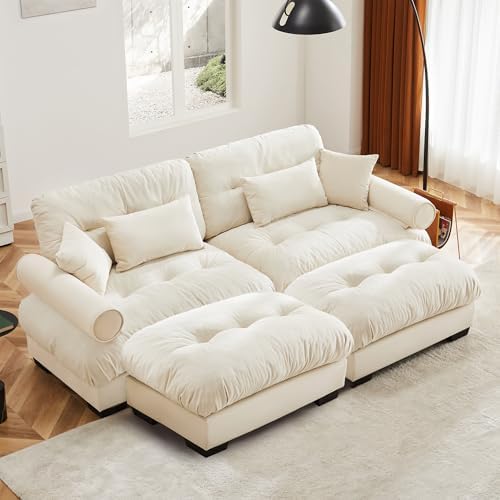 94" Modular Sectional Sofa, Velvet Upholstered Couches by Wunlerlant
