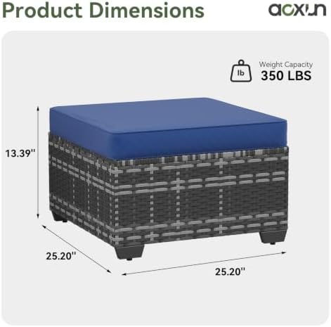 Aoxun 2 Piece Patio Sofa Ottomans - Image 2