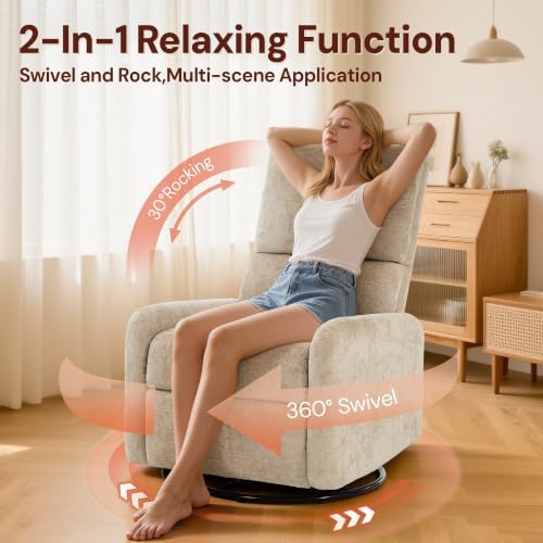 Korser 360° Rocking Chair, Nursery Rocker Chair - Image 3