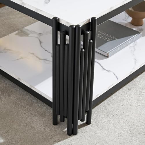White Marble Coffee Table Set of 2 - Image 7