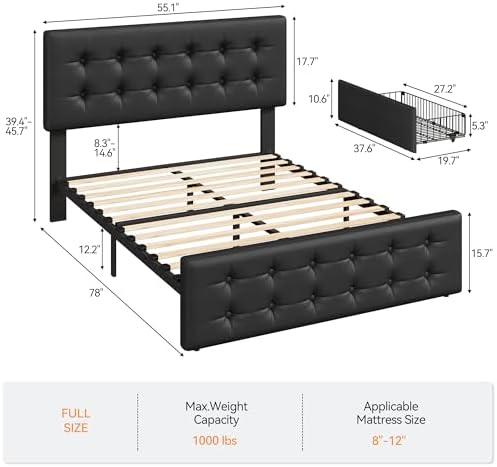 IDEALHOUSE Full Size Bed Frame - Image 2
