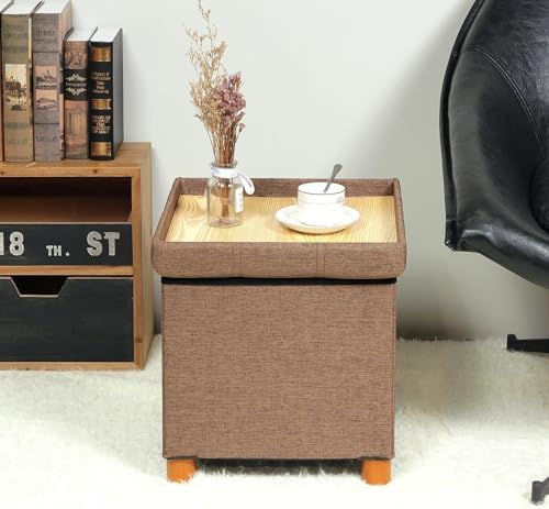 B FSOBEIIALEO 15" Square Storage Ottoman - Image 2