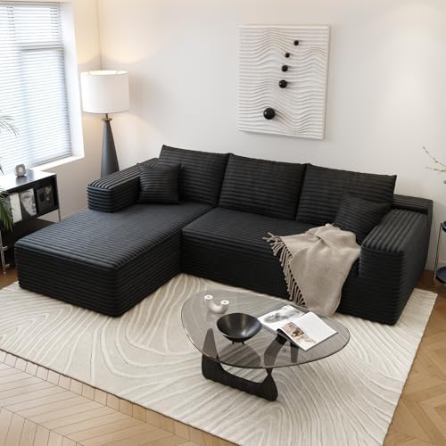 Settab 95" Boneless Couch Modular Sectional Sofa L-Shape Lounge Cloud Couch by Settab