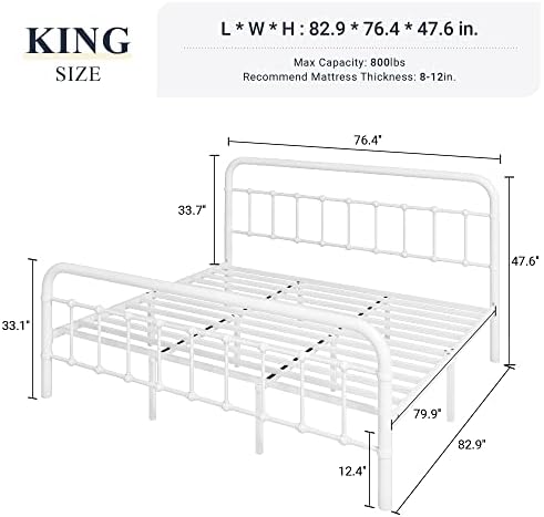 Allewie King Metal Bed Frame - Image 2