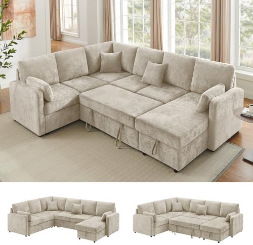7 Seater 112'' Sectional Sleeper Sofa by Arcrinte
