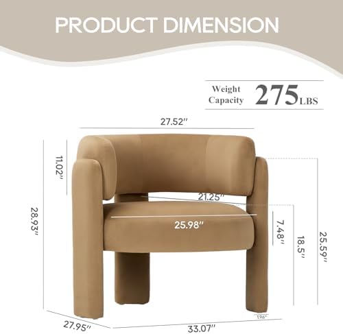 COLAMY Modern Accent Chair, Upholstered Barrel Chair - Image 2