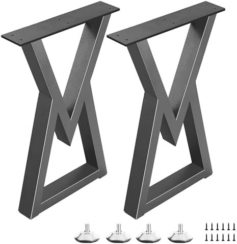 22 Inch Metal Table Legs Black Iron Coffee & End Table Legs, Diamond Shape DIY by Unknown