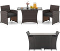 Tangkula 3 Piece Patio Wicker Dining Set, 2 Rattan Chairs by TANGKULA