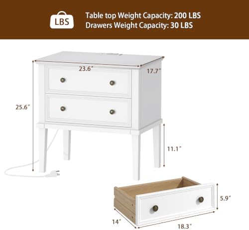 IKENO Solid Wood Nightstand - Image 2
