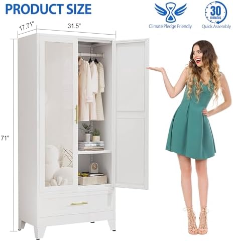 GAIOUS Steel Armoire WardrobeCloset - Image 2