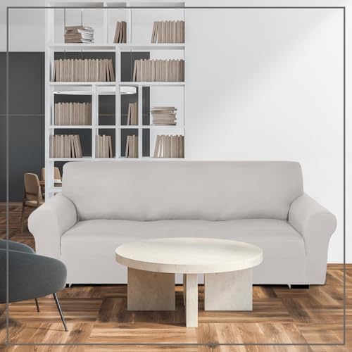 Peryiter 3 Pcs Couch and Loveseat Sofa Covers, Milk Silk - Image 7