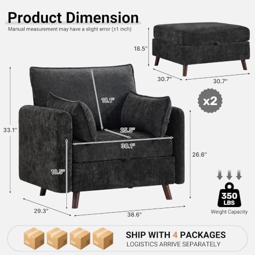 Set of 4 Oversized Accent Chair - Image 2