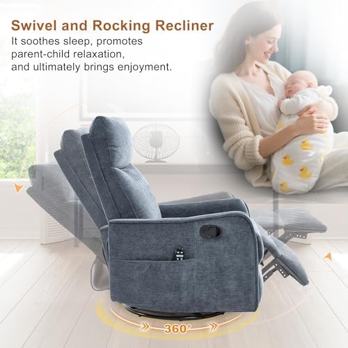 Manual Swivel Rocker Recliner Chair - Image 4