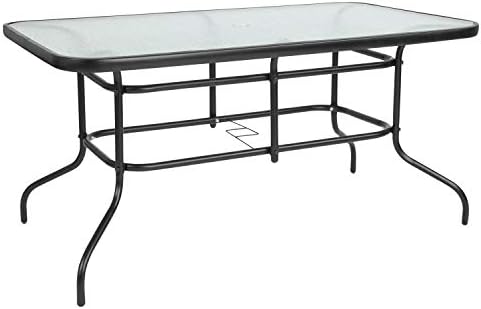 Flash Furniture 31.5x55 in Tempered Glass Table, by FlashFurniture