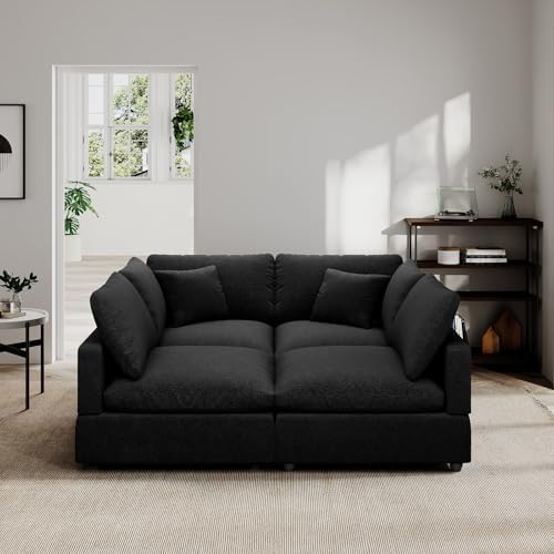 Linen Sleeper Sofa Bed, Modern Sectional Sofa Couch by Gtilzria