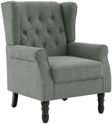 High Back Accent Chairs Set of 2, Wingback Armchair in Fabric - Image 4