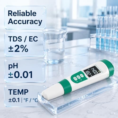5 in 1 Water Quality Tester, Digital pH TDS EC Salinity Temperature Meter - Image 5